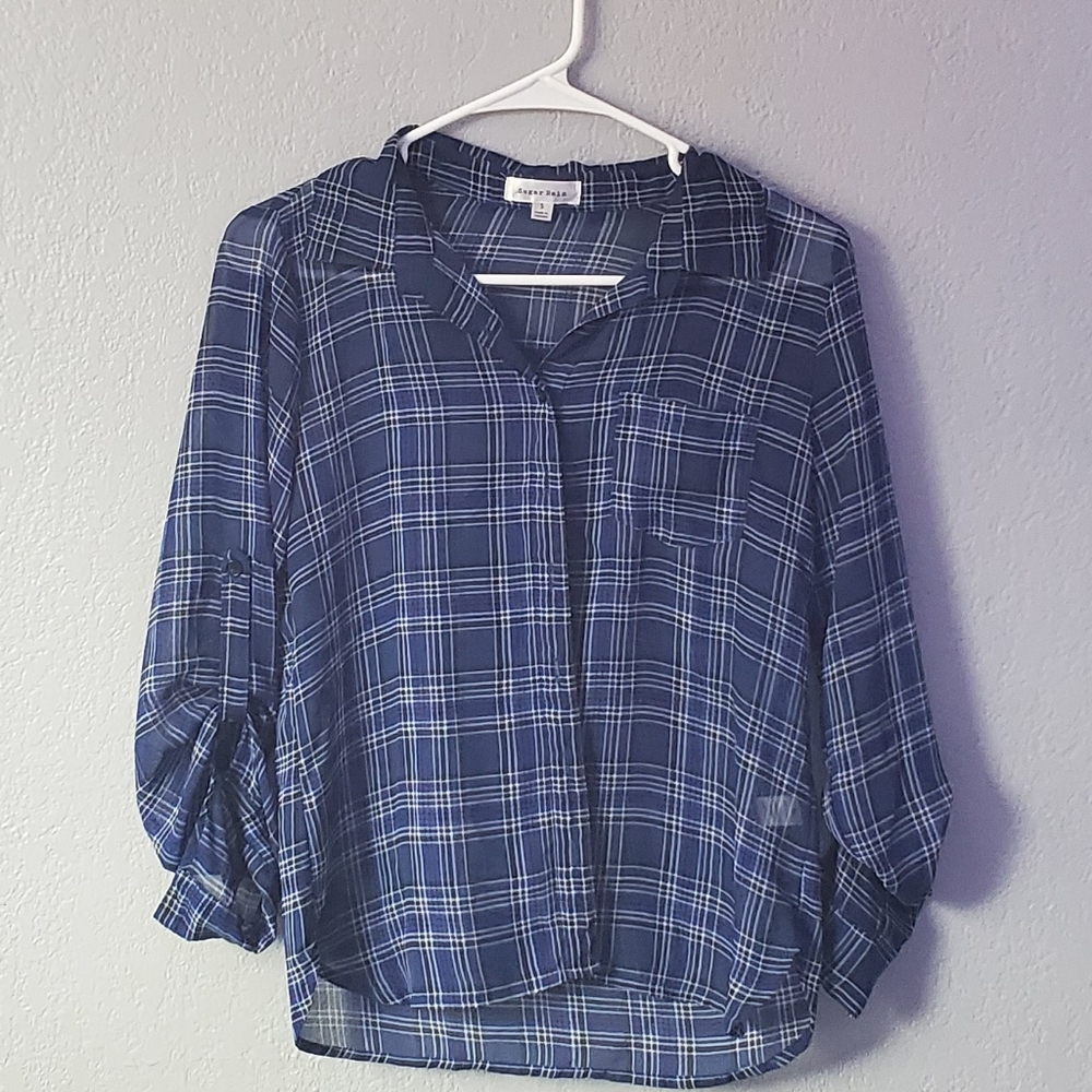 💙BLUE FLANELL BLOUSE💙